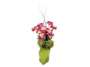 Purple Ranunculus in Chartreuse Geometric Vase Purple Ranunculus in Chartreuse Geometric Vase