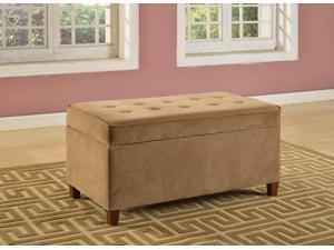 Decorative Mocha Micro-Suede Storage Bench Decorative Mocha Micro-Suede Storage Bench