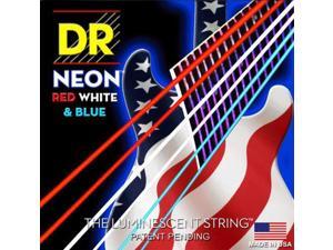 DR Strings K3 Neon Hi-Def Red White & Blue Electric Guitar Strings 11-50 DR Strings K3 Neon Hi-Def Red White & Blue Electric Guitar Strings 11-50