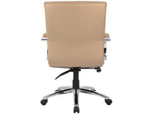 Boss Office Products Aaria Elektra Mid Back Executive Chair Tan & Chrome/With Knee Tilt AELE62C-TN Boss Office Products Aaria Elektra Mid Back Executive Chair Tan & Chrome/With Knee Tilt AELE62C-TN