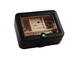 Mele & Co. Mele & Co. Rio Faux Leather Glass Top Jewelry Box in Black 0055362M Mele & Co. Mele & Co. Rio Faux Leather Glass Top Jewelry Box in Black 0055362M