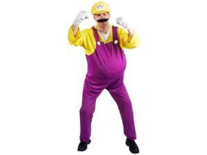 Adult Mario Brothers WARIO Jumpsuit Halloween Costume Adult Mario Brothers WARIO Jumpsuit Halloween Costume