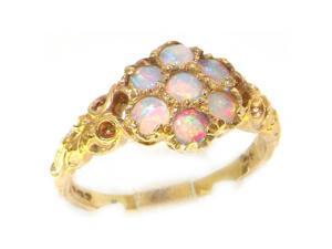 14K Yellow Gold Womens Opal Daisy Flower Ring - Size 10 - Finger Sizes 5 to 12 Available 14K Yellow Gold Womens Opal Daisy Flower Ring - Size 10 - Finger Sizes 5 to 12 Available