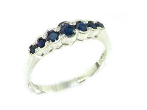 High Quality Solid Sterling Silver Ladies Natural Deep Blue Sapphire Contemporary Style Eternity Band Ring - Size 7 - Finger Sizes 5 to 12 Available High Quality Solid Sterling Silver Ladies Natural Deep Blue Sapphire Contemporary Style Eternity Band Ring - Size 7 - Finger Sizes 5 to 12 Available
