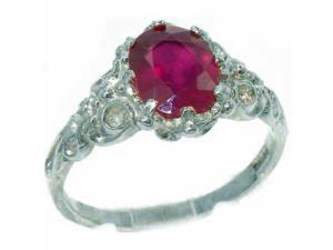 Luxurious Solid Sterling Silver Natural Ruby Womens Solitaire Engagment Ring - Size 12 - Finger Sizes 4 to 12 Available Luxurious Solid Sterling Silver Natural Ruby Womens Solitaire Engagment Ring - Size 12 - Finger Sizes 4 to 12 Available
