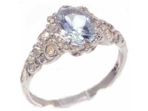Luxurious Solid Sterling Silver Natural Aquamarine Womens Solitaire Engagment Ring - Size 8.5 - Finger Sizes 4 to 12 Available Luxurious Solid Sterling Silver Natural Aquamarine Womens Solitaire Engagment Ring - Size 8.5 - Finger Sizes 4 to 12 Available