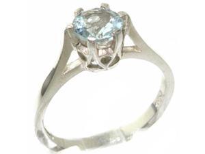 High Quality 925 Solid Sterling Silver Genuine Natural Aquamarine Solitaire Ring - Size 8.5 - Finger Sizes 4 to 12 Available High Quality 925 Solid Sterling Silver Genuine Natural Aquamarine Solitaire Ring - Size 8.5 - Finger Sizes 4 to 12 Available
