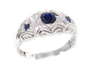 Solid 925 Sterling Silver Womens Sapphire & Cubic Zirconia CZ Band Ring - Size 9.25 - Finger Sizes 4 to 12 Available Solid 925 Sterling Silver Womens Sapphire & Cubic Zirconia CZ Band Ring - Size 9.25 - Finger Sizes 4 to 12 Available