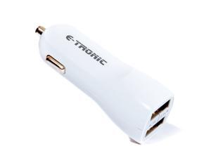 Etronic ® 3.1A (15W) Dual-Port Turbo USB Car Charger Designed for Apple and Android Devices - White Etronic ® 3.1A (15W) Dual-Port Turbo USB Car Charger Designed for Apple and Android Devices - White