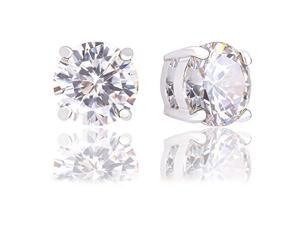 18k Gold Plated Round Cubic Zirconia Solitaire Stud Earrings (6.80 carats) 18k Gold Plated Round Cubic Zirconia Solitaire Stud Earrings (6.80 carats)