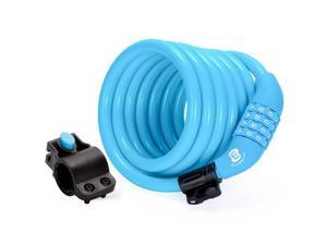 Etronic Security Bike Lock M6 Self Coiling Resettable Combination Lock Bike Cable Lock - 6-Feet x 3/8-Inch - Blue Etronic Security Bike Lock M6 Self Coiling Resettable Combination Lock Bike Cable Lock - 6-Feet x 3/8-Inch - Blue