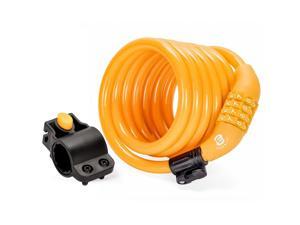 Etronic Security Bike Lock M6 Self Coiling Resettable Combination Lock Bike Cable Lock - 6-Feet x 3/8-Inch - Orange Etronic Security Bike Lock M6 Self Coiling Resettable Combination Lock Bike Cable Lock - 6-Feet x 3/8-Inch - Orange