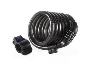 Etronic Security Bike Lock M6 Self Coiling Resettable Combination Lock Bike Cable Lock - 6-Feet x 3/8-Inch - Black Etronic Security Bike Lock M6 Self Coiling Resettable Combination Lock Bike Cable Lock - 6-Feet x 3/8-Inch - Black