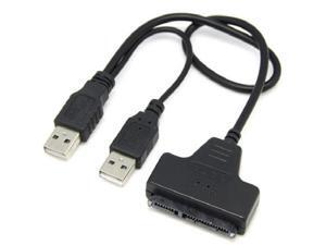 Topwin Dual USB 2.0 to SATA 15 + 7 pin 22 pin Adapter Cable for 2.5" SATA Hard Drive Topwin Dual USB 2.0 to SATA 15 + 7 pin 22 pin Adapter Cable for 2.5" SATA Hard Drive