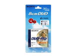 Sony DVD-RW 1.4Gb 8cm 30min Pk 4+1 rewritable mini discs for camcorder Sony DVD-RW 1.4Gb 8cm 30min Pk 4+1 rewritable mini discs for camcorder