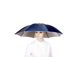 Outdoor cycling fishing shelter umbrella hat blue silver tone 8 steel ribs umbrella hat Outdoor cycling fishing shelter umbrella hat blue silver tone 8 steel ribs umbrella hat