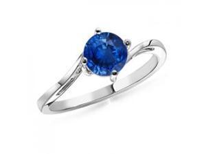 0.6ct. Classic Curved Solitaire Sapphire Ring in Silver 0.6ct. Classic Curved Solitaire Sapphire Ring in Silver