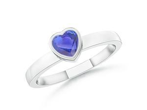 0.2ct. Solitaire Bezel Heart Tanzanite Promise Ring in 14K White Gold 0.2ct. Solitaire Bezel Heart Tanzanite Promise Ring in 14K White Gold