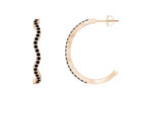 0.63ct. Round Enhanced Black Diamond Twisted Hoop Earrings in 14K Rose Gold 0.63ct. Round Enhanced Black Diamond Twisted Hoop Earrings in 14K Rose Gold