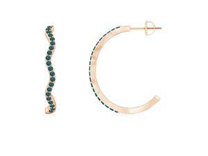 0.504ct. Round Enhanced Blue Diamond Twisted Hoop Earrings in 14K Rose Gold 0.504ct. Round Enhanced Blue Diamond Twisted Hoop Earrings in 14K Rose Gold