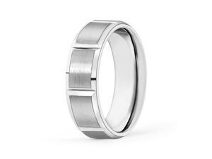 Satin Brick Pattern Tungsten Carbide Wedding Band in Tungsten Carbide Satin Brick Pattern Tungsten Carbide Wedding Band in Tungsten Carbide