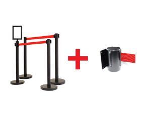 6 PCS RETRACTABLE BELT STANCHION COMBO SET, RED BELT, VIP CROWD CONTROL 6 PCS RETRACTABLE BELT STANCHION COMBO SET, RED BELT, VIP CROWD CONTROL