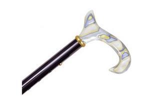 Adjustable Travel Folding Cane With Aqua Swirl Acrylic Derby Handle - Black Adjustable Travel Folding Cane With Aqua Swirl Acrylic Derby Handle - Black