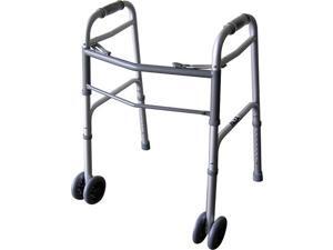 Beriatric Dual Button Folding Walker With Wheels Beriatric Dual Button Folding Walker With Wheels