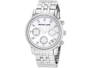 Michael Kors MK5020 Womens Stainless Steel Case and Bracelet Quartz Chronograph Mother of Pearl Dial Watch Michael Kors MK5020 Womens Stainless Steel Case and Bracelet Quartz Chronograph Mother of Pearl Dial Watch