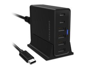 USB Type C Charger, CHOETECH 55W Multi USB Charging Station with USB C to USB C Cable and Charger Holder for Nexus 6P, Nexus 5X, Lumia 950/950XL, iPhone, iPad and More USB Type C Charger, CHOETECH 55W Multi USB Charging Station with USB C to USB C Cable and Charger Holder for Nexus 6P, Nexus 5X, Lumia 950/950XL, iPhone, iPad and More