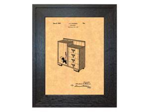 Design For A Chifforobe Patent Art Print in a Rustic Oak Wood Frame Design For A Chifforobe Patent Art Print in a Rustic Oak Wood Frame