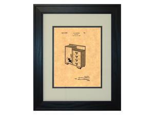 Design For A Chifforobe Patent Art Print in a Solid Pine Wood Frame Design For A Chifforobe Patent Art Print in a Solid Pine Wood Frame