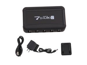 Black 7 Ports High Speed USB 2.0 Splitter Powered AC Adapter HUB For PC Computer Black 7 Ports High Speed USB 2.0 Splitter Powered AC Adapter HUB For PC Computer