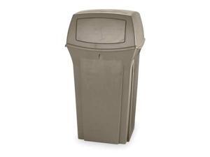 RUBBERMAID FG843088BEIG Trash Can, 35 gal., Beige RUBBERMAID FG843088BEIG Trash Can, 35 gal., Beige