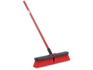 LIBMAN 804 Push Broom w/Handle, Nut, Poly, Red/Black LIBMAN 804 Push Broom w/Handle, Nut, Poly, Red/Black