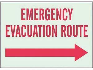 Emergency Exit Sign, Brady, 90622, 10"Hx14"W Emergency Exit Sign, Brady, 90622, 10"Hx14"W