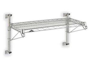 Wall Mounted Wire Shelving, Chrome ,Metro, SW51C-1-2436 Wall Mounted Wire Shelving, Chrome ,Metro, SW51C-1-2436