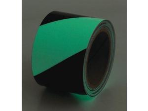 INCOM MANUFACTURING GT130BK Glow-in-the-Dark Tape, Black/White, 1 in W INCOM MANUFACTURING GT130BK Glow-in-the-Dark Tape, Black/White, 1 in W