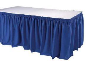 PHOENIX TSKT21BL Table Skirting,211/2 Ft.,Shirred,Blue PHOENIX TSKT21BL Table Skirting,211/2 Ft.,Shirred,Blue