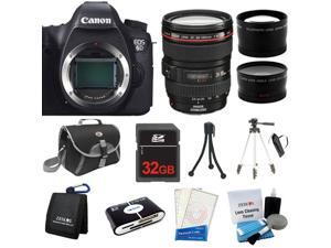 Canon EOS 6D DSLR Camera + 24-105mm IS Lens + 32GB + Card Reader + 2 Tripod + Case + Cleaning Kit + More Canon EOS 6D DSLR Camera + 24-105mm IS Lens + 32GB + Card Reader + 2 Tripod + Case + Cleaning Kit + More