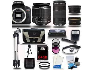Canon Rebel T6I 700D + 18-55mm + 75-300mm 4 Lens Kit Bundle + 64GB + Card Reader + Flash + Case + More Canon Rebel T6I 700D + 18-55mm + 75-300mm 4 Lens Kit Bundle + 64GB + Card Reader + Flash + Case + More