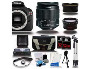 Canon EOS Rebel T5 1200D + 18-55mm - 3 Lens Kit + 64GB + Case + 2 Tripod & More Canon EOS Rebel T5 1200D + 18-55mm - 3 Lens Kit + 64GB + Case + 2 Tripod & More