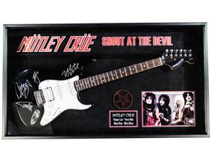 Motley Crue - Autographed Electric Guitar Signed in Framed Case with COA Motley Crue - Autographed Electric Guitar Signed in Framed Case with COA