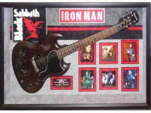 Black Sabbath Signed Guitar with Dio - Iron Man - Framed Autographed COA Black Sabbath Signed Guitar with Dio - Iron Man - Framed Autographed COA