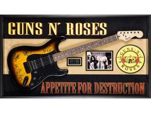 Guns n' Roses Signed Guitar Appetite for Destruction in Wood Framed Case Guns n' Roses Signed Guitar Appetite for Destruction in Wood Framed Case