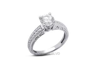 0.79CT F-VS2 EX Round Earth Mined Diamonds 14K 4 Prong Vintage Engagement Ring 3.74gr 0.79CT F-VS2 EX Round Earth Mined Diamonds 14K 4 Prong Vintage Engagement Ring 3.74gr