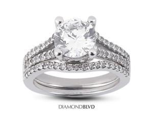 1.37 CT J-SI1 Ideal Round Earth Mined Diamonds 14K Pave Vintage Split Shank Matching Engagement Rings 5.76gr 1.37 CT J-SI1 Ideal Round Earth Mined Diamonds 14K Pave Vintage Split Shank Matching Engagement Rings 5.76gr