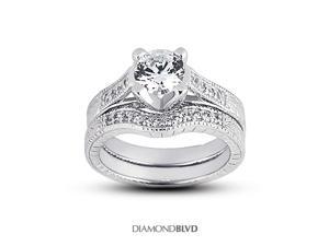 1.24 CT J-SI1 Ideal Round Earth Mined Diamonds 14K 4-Prong Vintage Cathedral Matching Engagement Rings 8.83gr 1.24 CT J-SI1 Ideal Round Earth Mined Diamonds 14K 4-Prong Vintage Cathedral Matching Engagement Rings 8.83gr