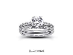 1.02 CT I-VS2 EX Round Earth Mined Diamonds 18K Pave Vintage with Halo Matching Engagement Rings 6.05gr 1.02 CT I-VS2 EX Round Earth Mined Diamonds 18K Pave Vintage with Halo Matching Engagement Rings 6.05gr