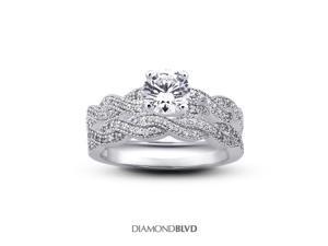 1.09 CT D-SI1 Ideal Round Earth Mined Diamonds 18K Pave Vintage with Milgrain Matching Engagement Rings 8.06gr 1.09 CT D-SI1 Ideal Round Earth Mined Diamonds 18K Pave Vintage with Milgrain Matching Engagement Rings 8.06gr